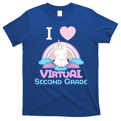 I Love Virtual Second Grade Cute Unicorn Home School Gift T-Shirt
