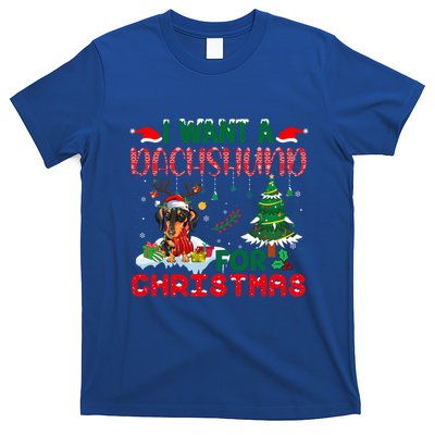 I Want A Dachshund Dog For Christmas Xmas Dachshund Reindeer Gift T-Shirt