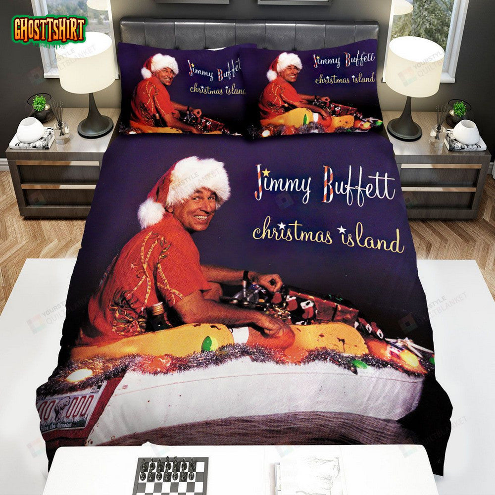 Jimmy Buffett Album Cover Christmas Island Bed Sheets Spread Comforter Duvet Cover Bedding Set