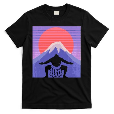 Japanese Sumo Wrestler In Mawashi Japan Mt. Fuji Aesthetic T-Shirt