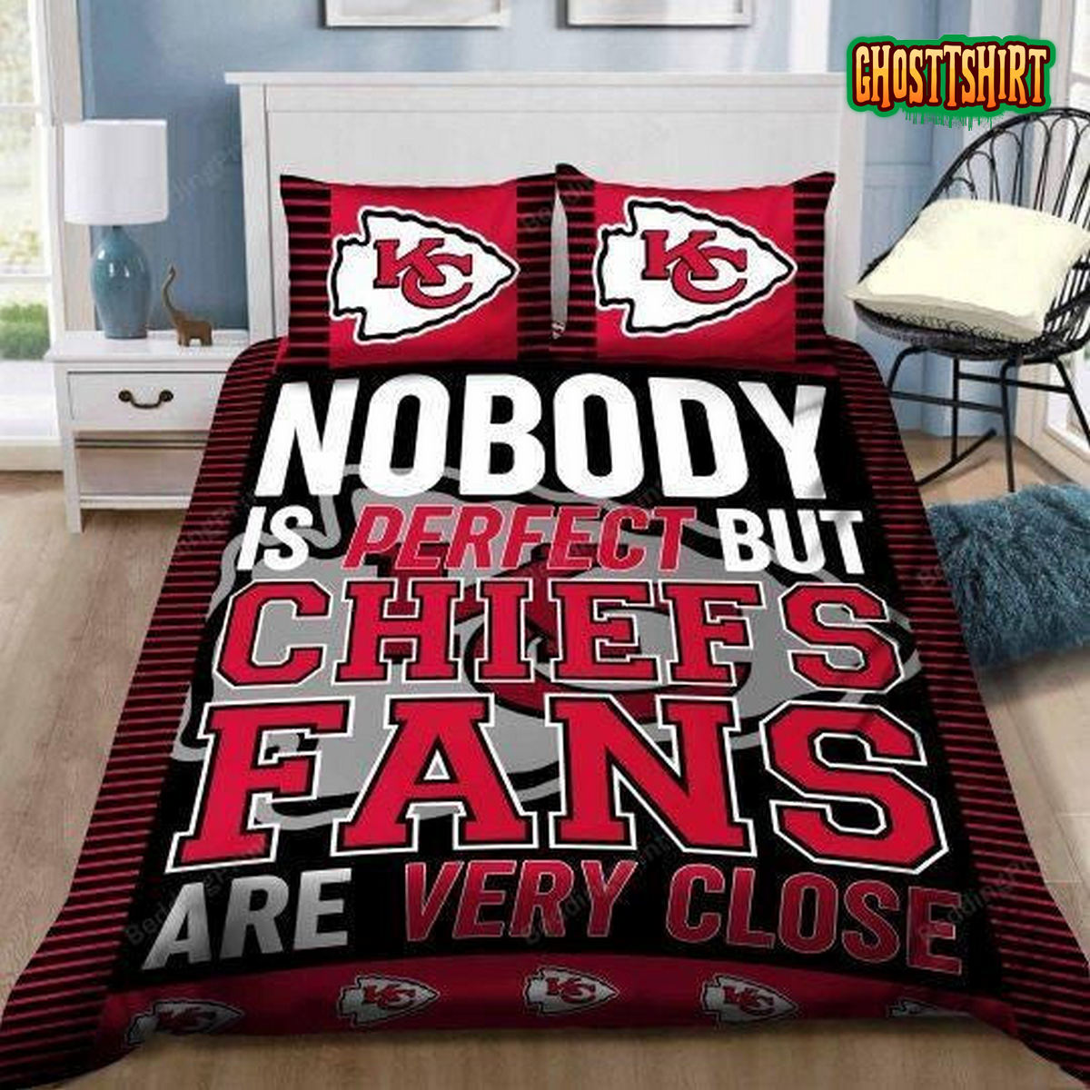 Kansas City Chiefs Bedding Set Halloweenand Christmas Sale (Duvet Cover & Pillow Cases)