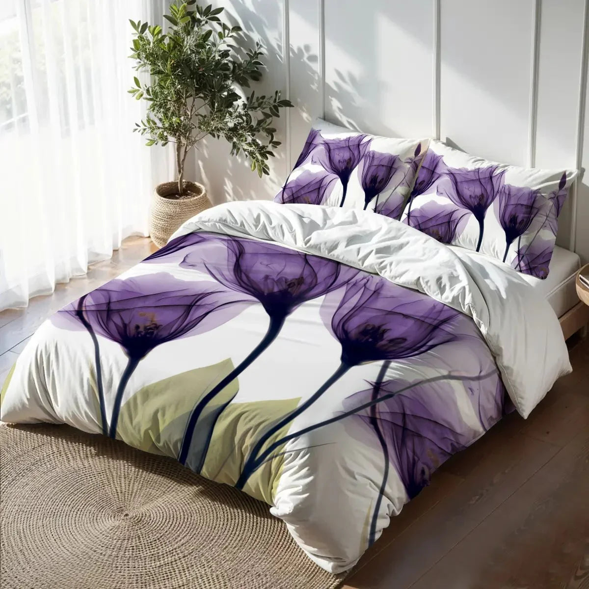 Gentian Hope Duvet Cover Bedding Set | Personalized 3-pc Duvet Cover With Pillowcases