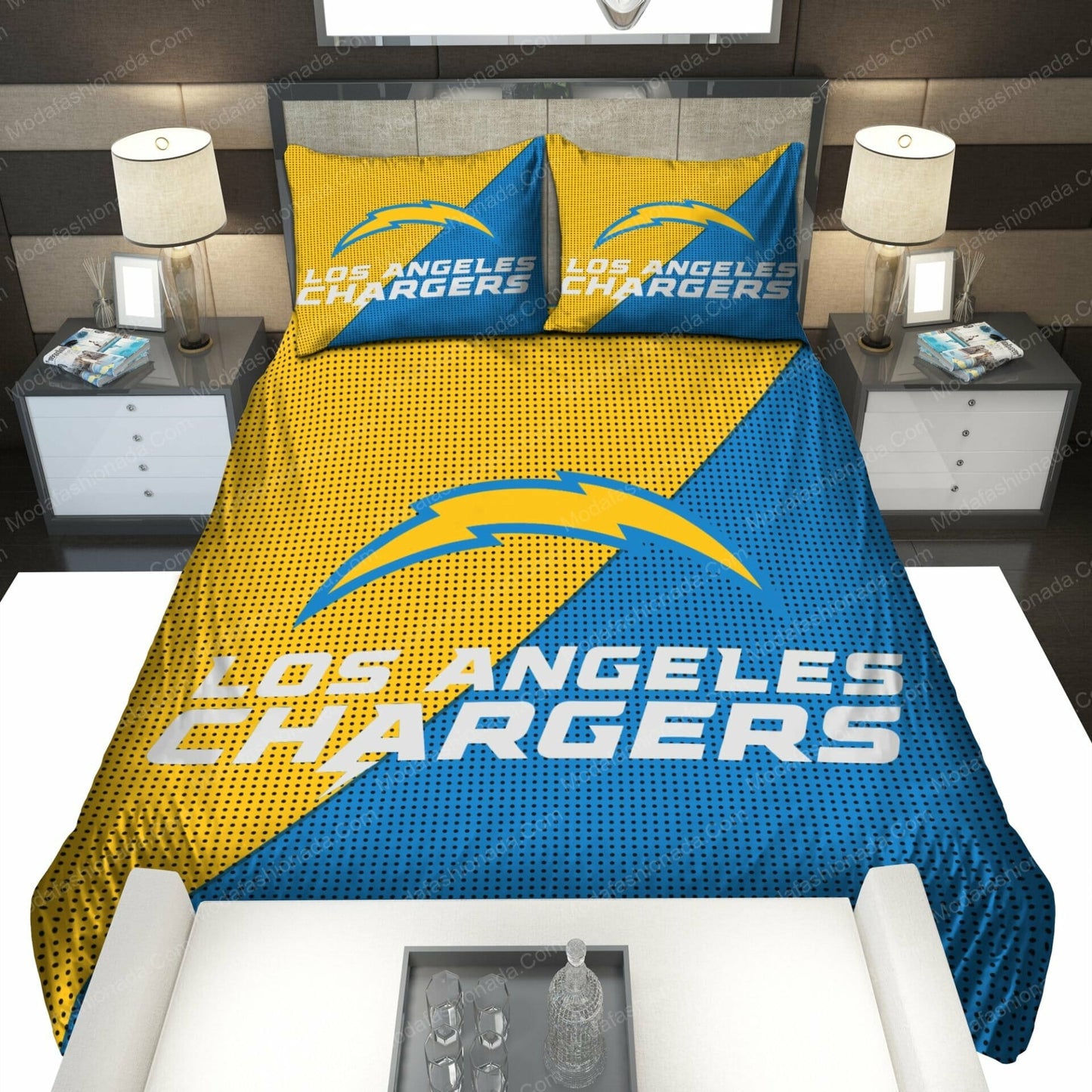 NFL Los Angeles Chargers Gold Blue Bedding Set