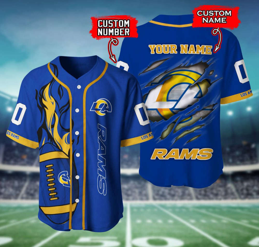 Los Angeles Rams Personalized Baseball Jersey Fan Gifts - lylyprint.com