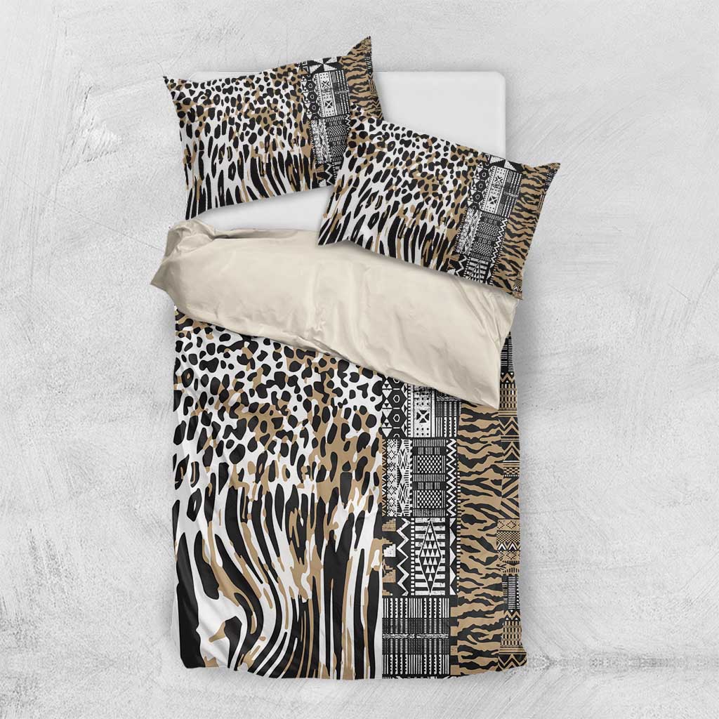 Africa Tribal Pattern Mixed Leopard Skin Bedding Set LT9