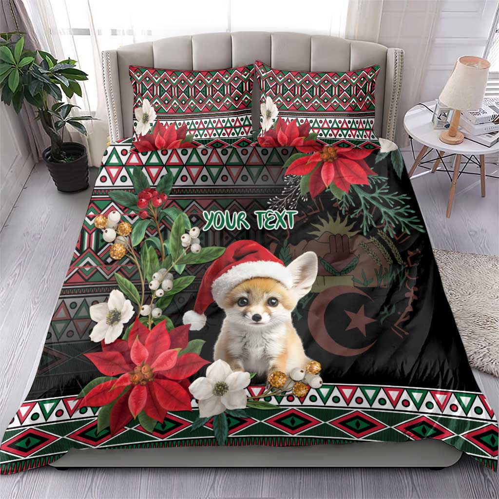 Algeria Christmas Personalized Bedding Set Fennec Fox Santa and Traditional Pattern LT9