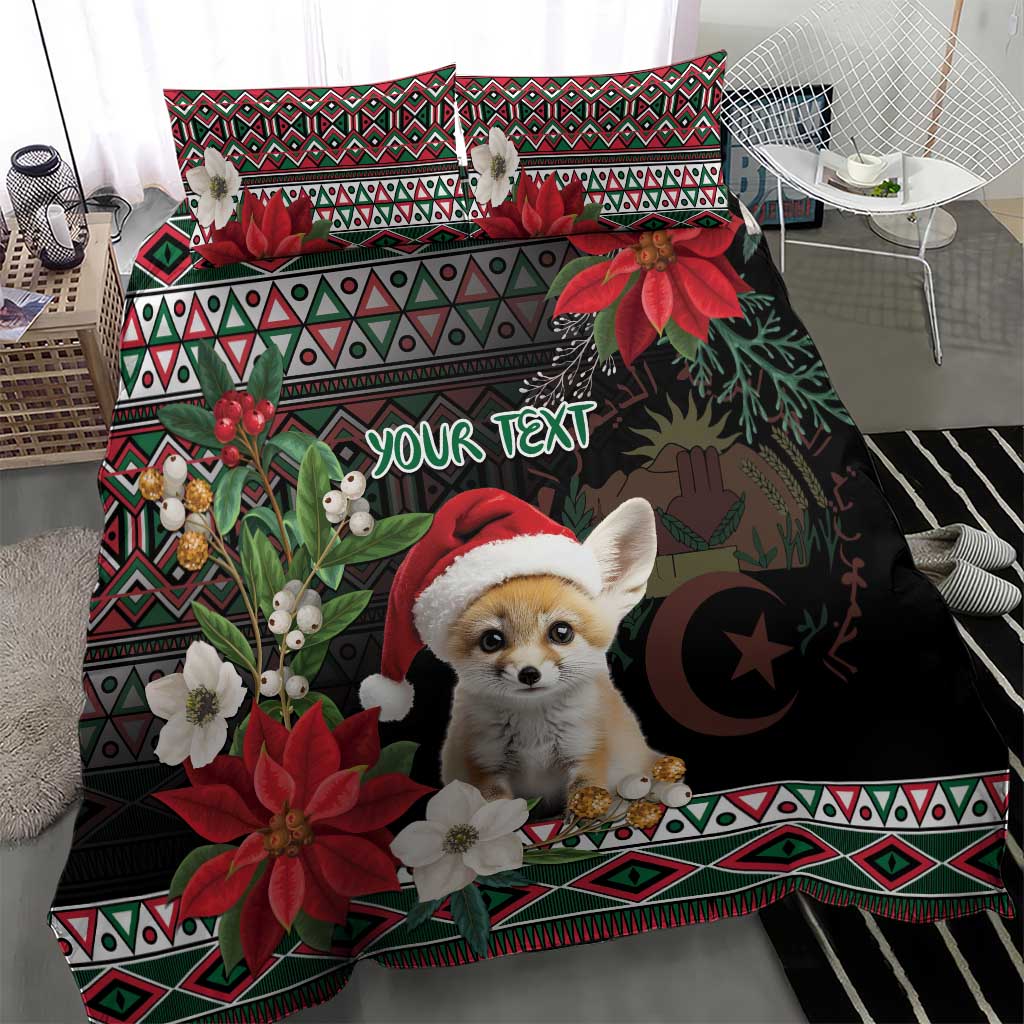 Algeria Christmas Personalized Bedding Set Fennec Fox Santa and Traditional Pattern LT9