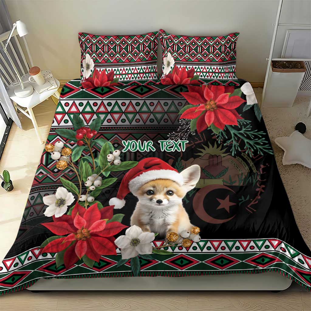 Algeria Christmas Personalized Bedding Set Fennec Fox Santa and Traditional Pattern LT9