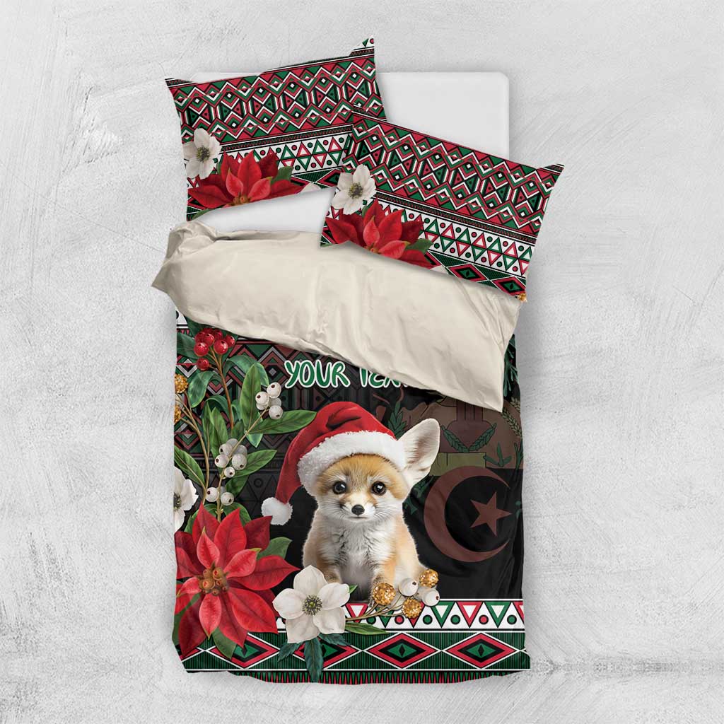 Algeria Christmas Personalized Bedding Set Fennec Fox Santa and Traditional Pattern LT9