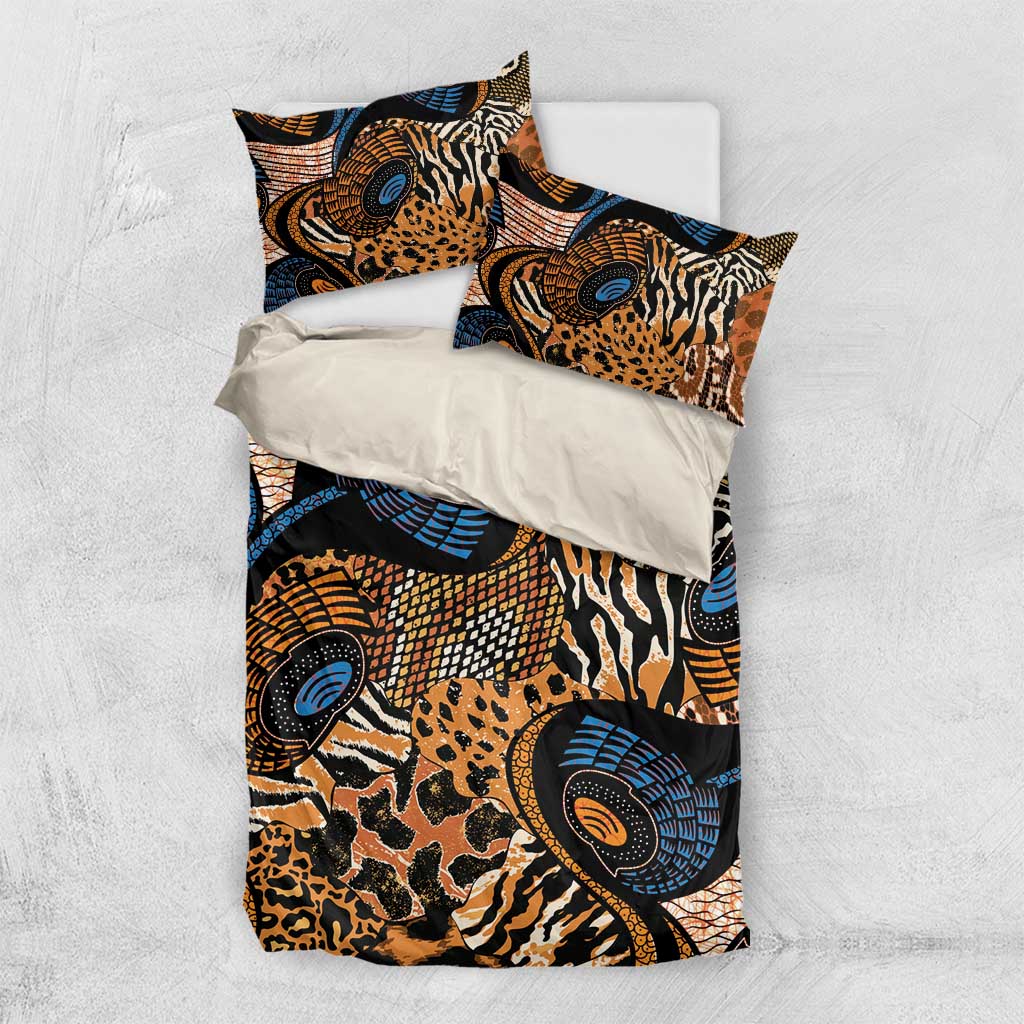 African Ankara Motifs Mixed Animal Skins Bedding Set LT9