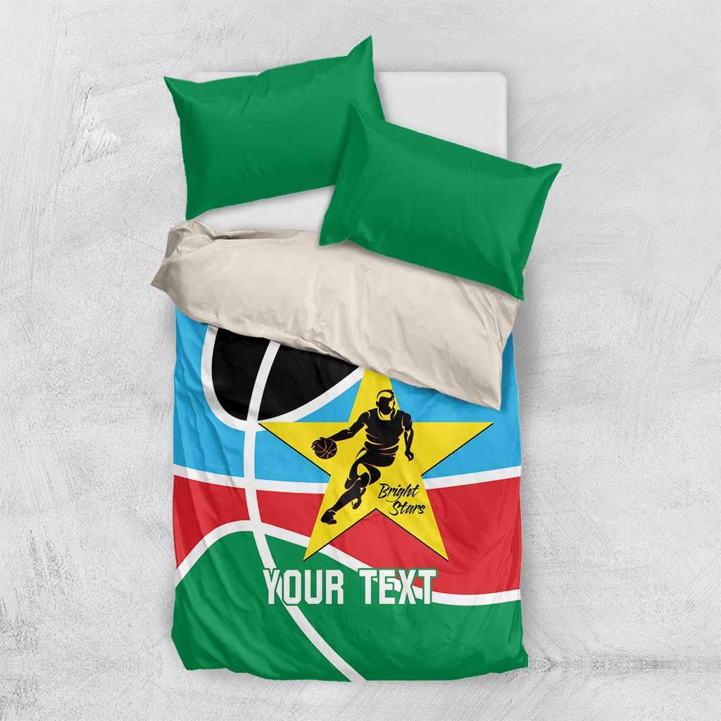 Afro Basketball Custom South Sudan Bedding Set Come On Bright Stars LT14