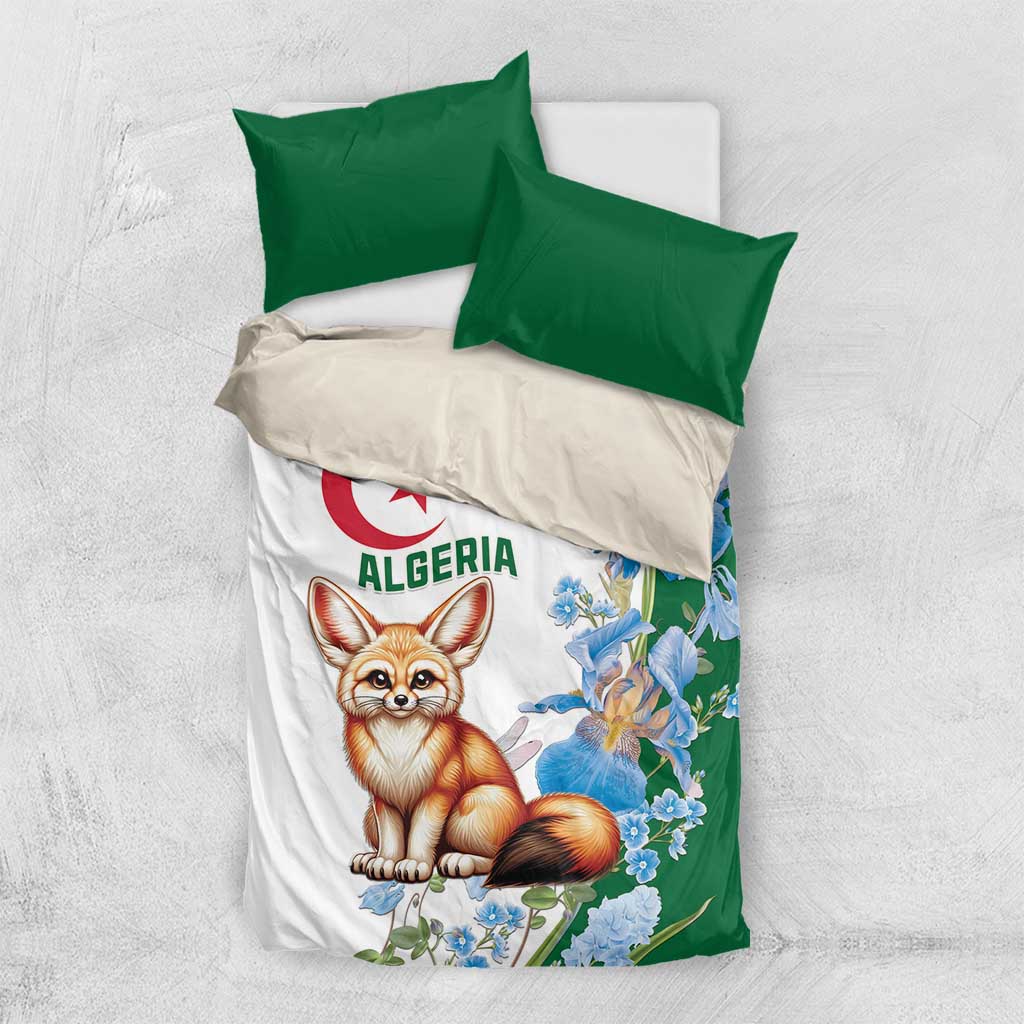 Afro Algeria Bedding Set Fennec Fox With Blue Isris Flower LT15