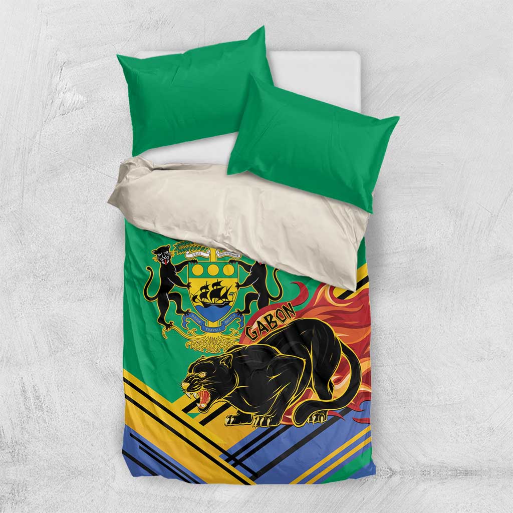 Afro Gabon Bedding Set Black Panther With Coat Of Arms LT15