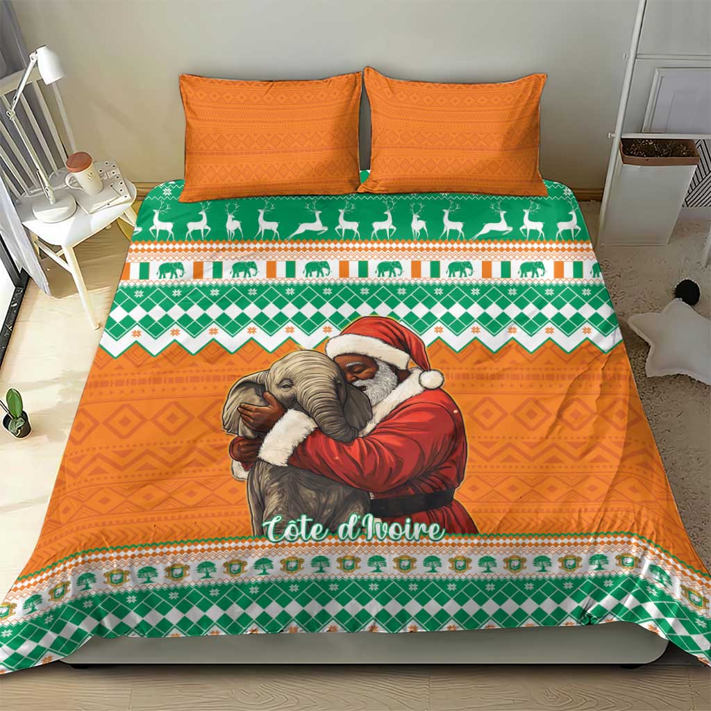 Afro Ivory Coast Christmas Bedding Set Black Santa Afishapa - African Pattern LT15