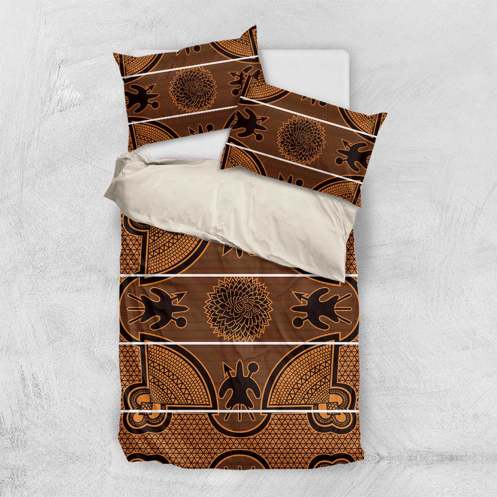 Basotho Blanket Bedding Set Lesotho Seanamarena Heritage - Orange LT15