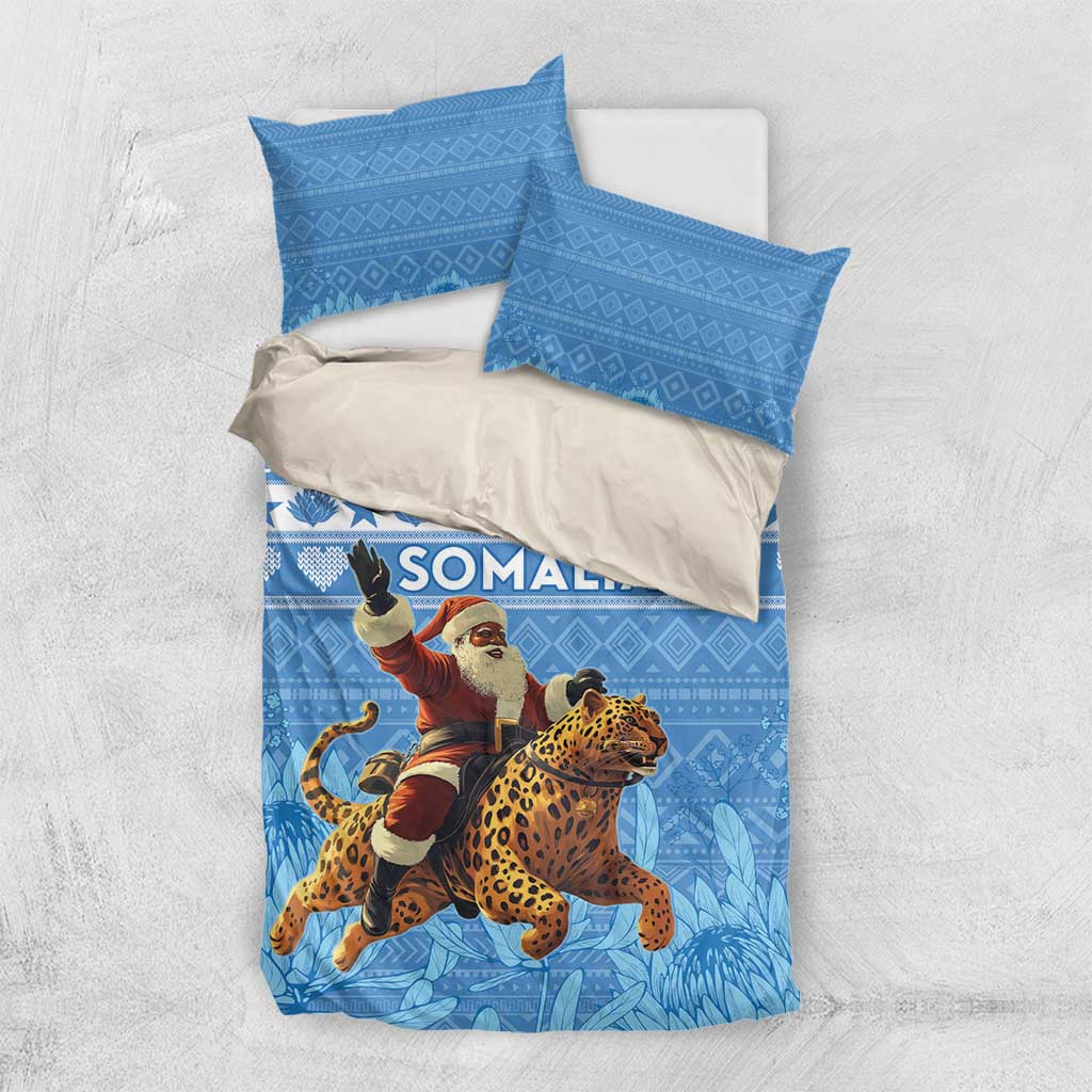 Afro Somalia Christmas Bedding Set Black Santa Riding Leopard - African Pattern LT15