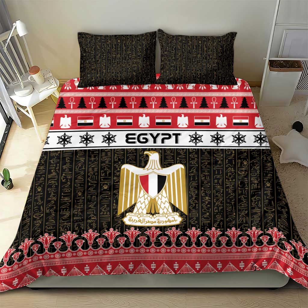 Afro Egypt Christmas Bedding Set Coat Of Arms Mix Egyptian Pattern LT15