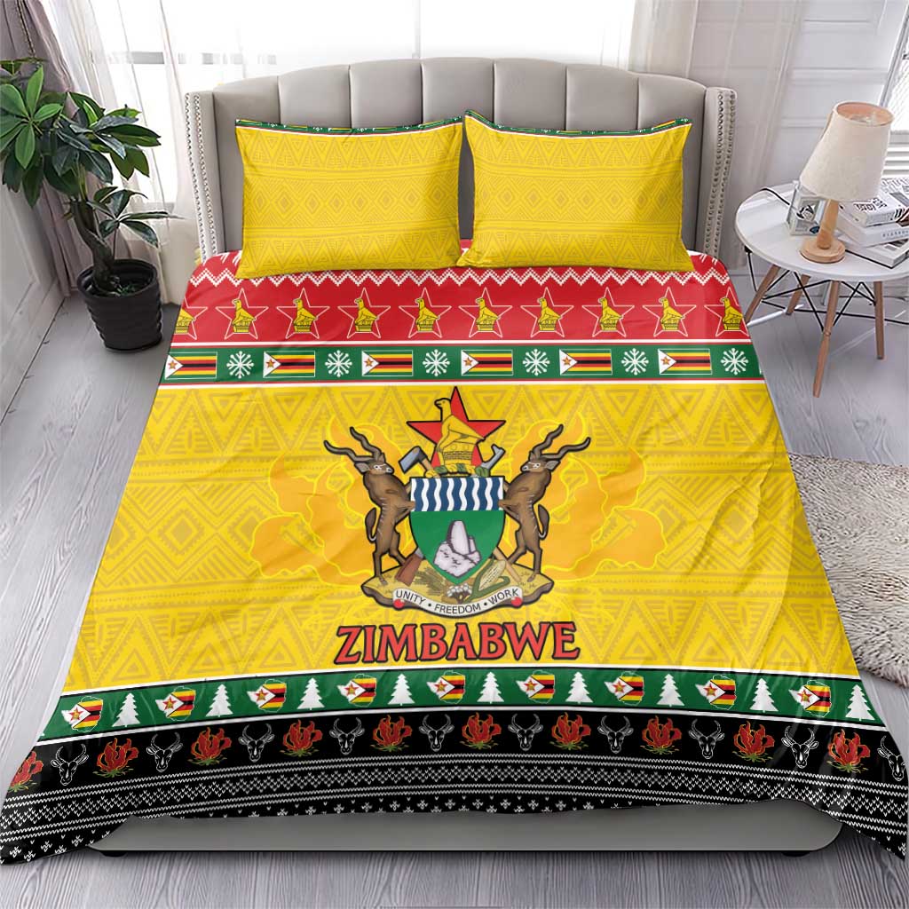 Afro Zimbabwe Christmas Bedding Set Coat Of Arms - African Pattern LT15