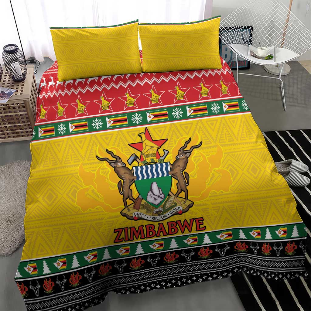 Afro Zimbabwe Christmas Bedding Set Coat Of Arms - African Pattern LT15