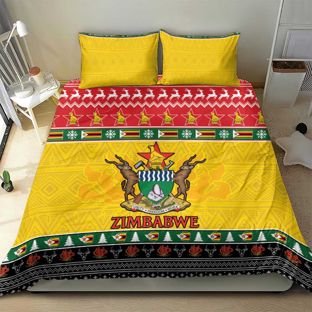 Afro Zimbabwe Christmas Bedding Set Coat Of Arms - African Pattern LT15