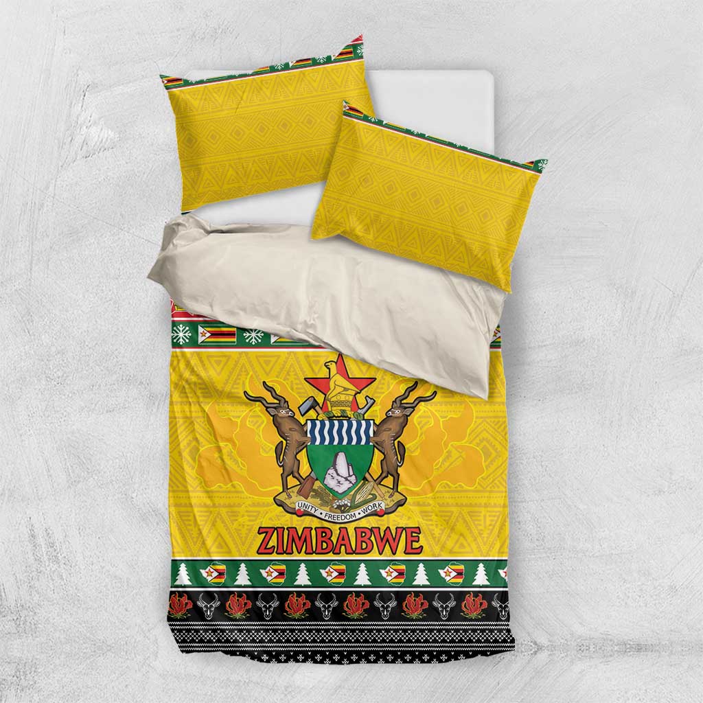 Afro Zimbabwe Christmas Bedding Set Coat Of Arms - African Pattern LT15