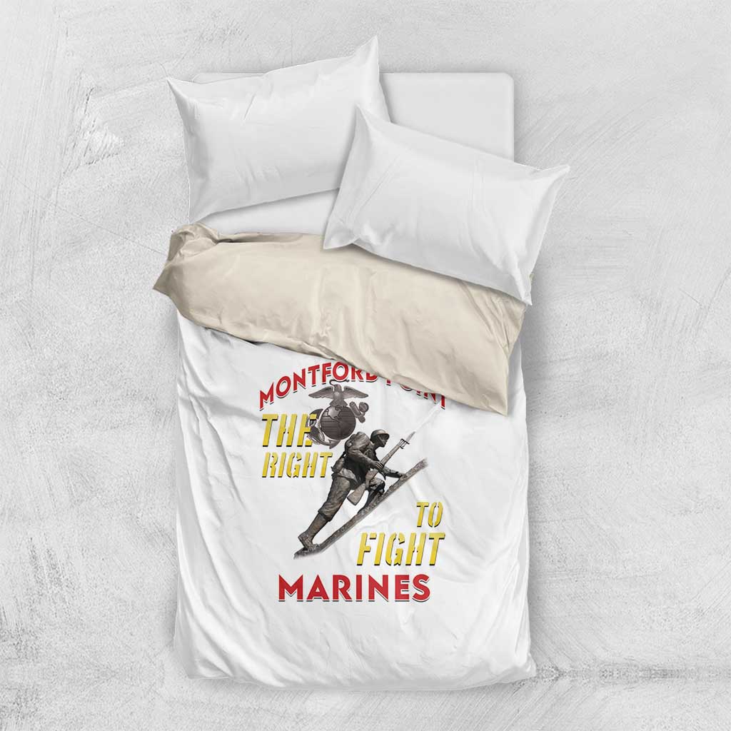 African American Heroes Bedding Set Montford Point Marines - White LT15