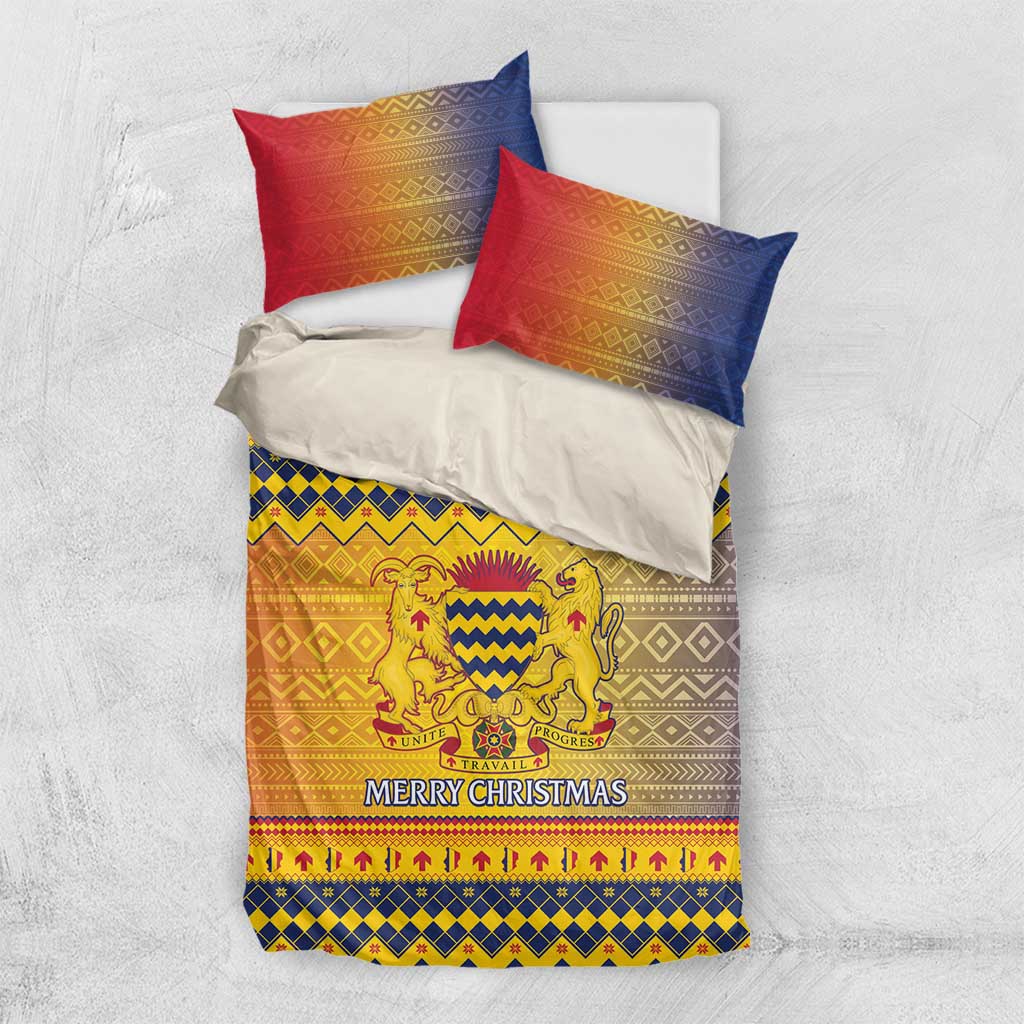 Afro Chad Christmas Bedding Set Coat Of Arms With African Pattern LT15
