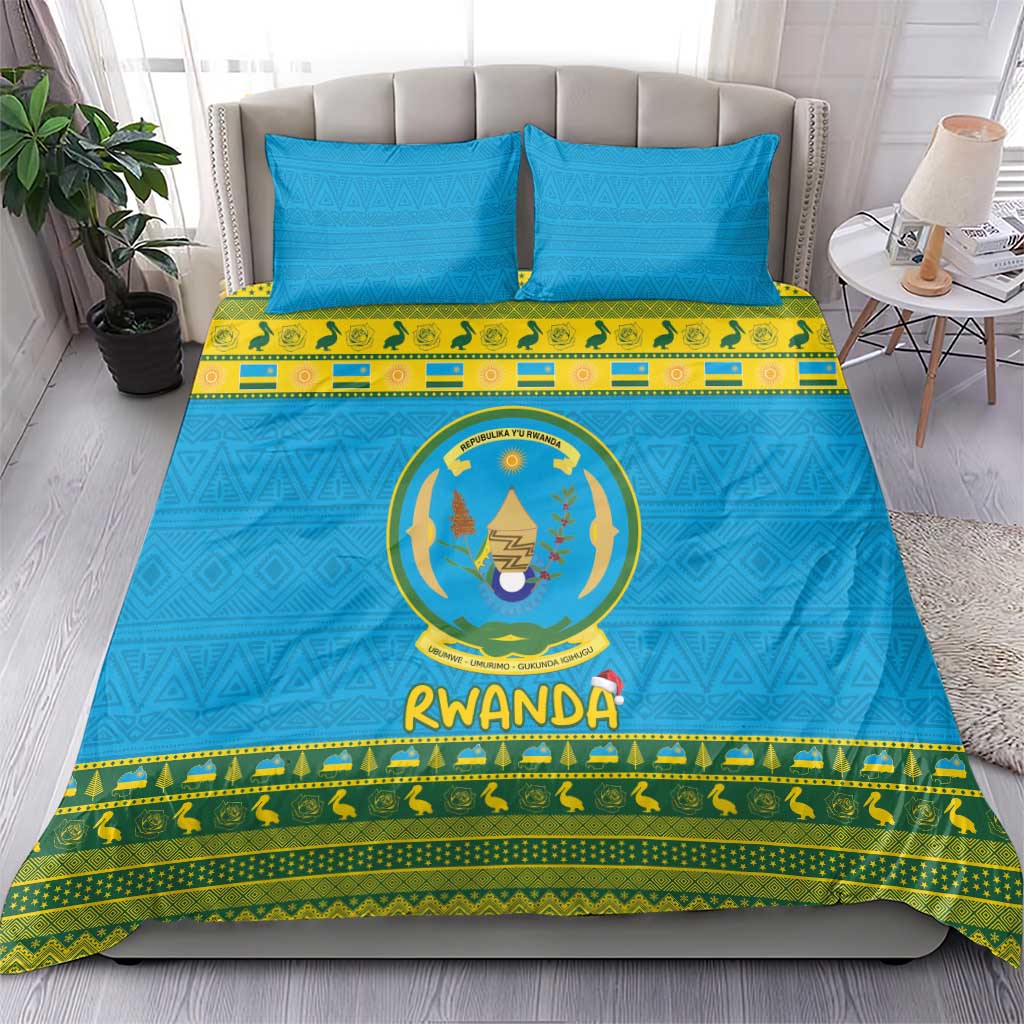 Afro Rwanda Christmas Bedding Set Noheli Nziza Coat Of Arms - African Pattern LT15