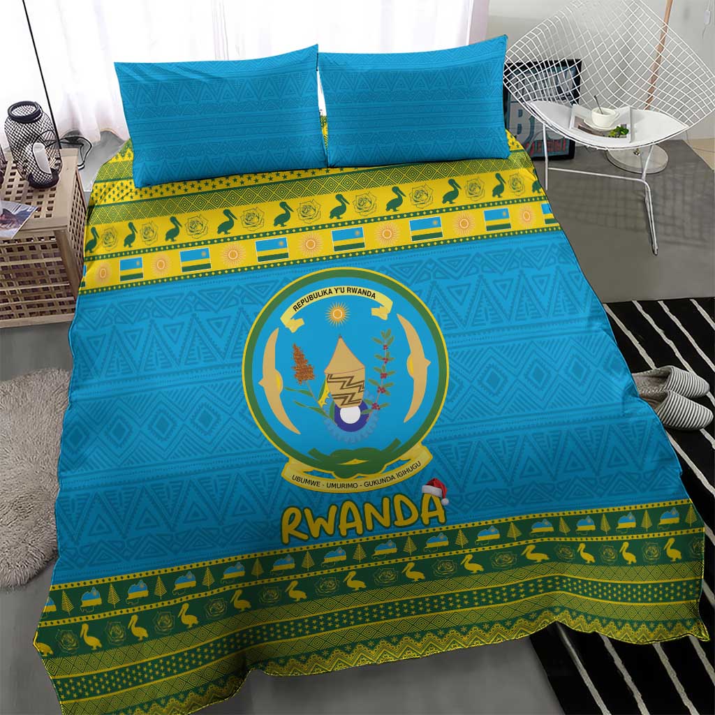 Afro Rwanda Christmas Bedding Set Noheli Nziza Coat Of Arms - African Pattern LT15