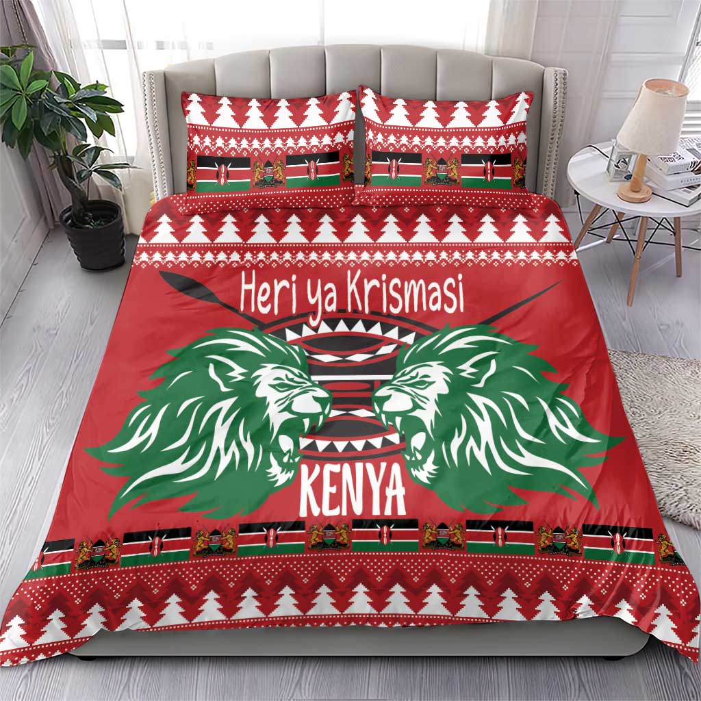Afro Kenya Christmas Bedding Set Head Lion - Heri ya Krismasi LT18