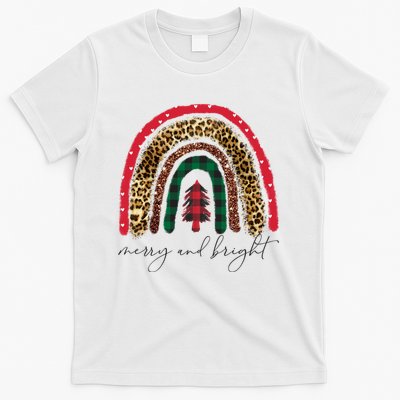 Merry And Bright Christmas Rainbow Festive T-Shirt