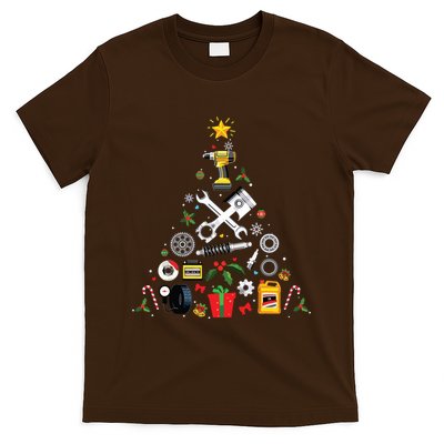 Mechanic Christmas Ornament Tree In Garage Car Mechanic T-Shirt