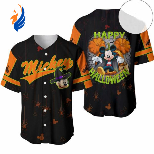 Spooky Mickey Mouse Disney Halloween Baseball Jersey: Perfect Gift for Disney Lovers - Bafud