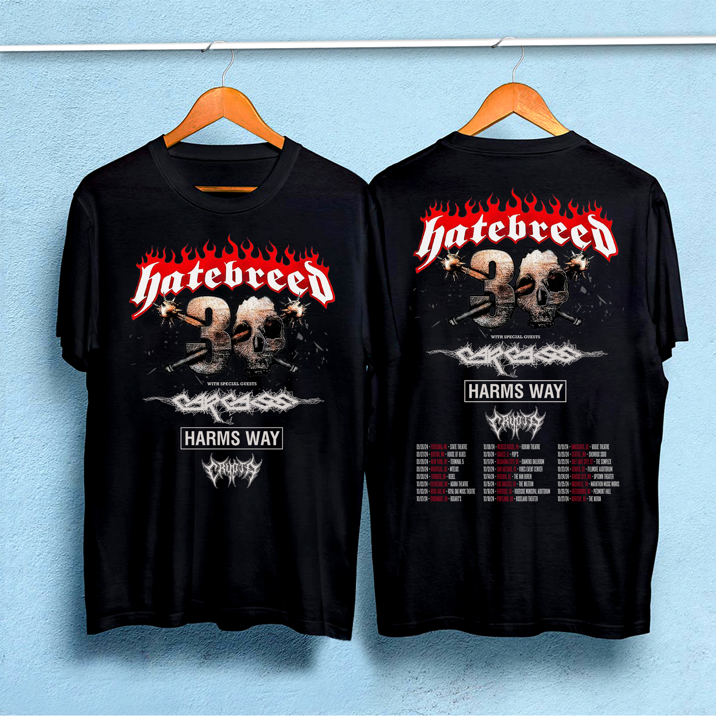Hatebreed 30th Anniversary North American Tour Shirt, 2024 Concert