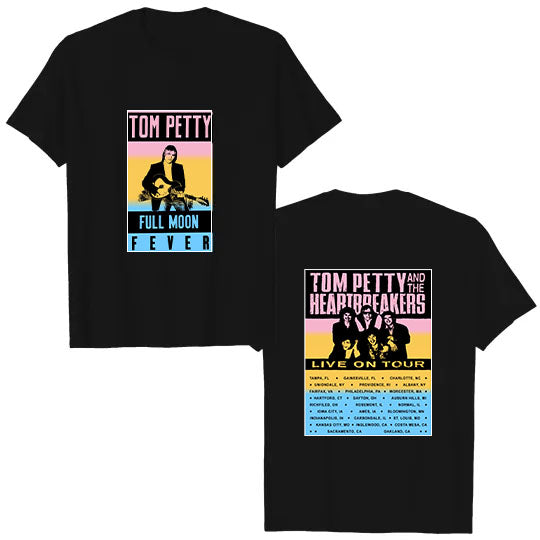 80s Tom Petty and the Heartbreakers Full Moon Fever Tour Rock Concert t-shirt