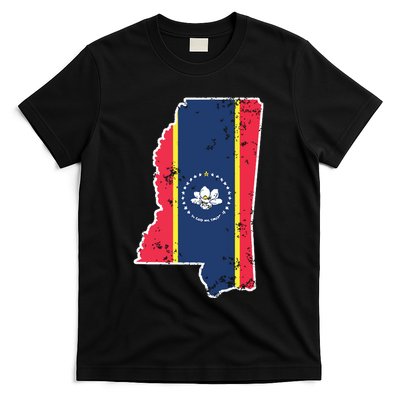 Mississippi New State Flag Weathered Design Southerner T-Shirt