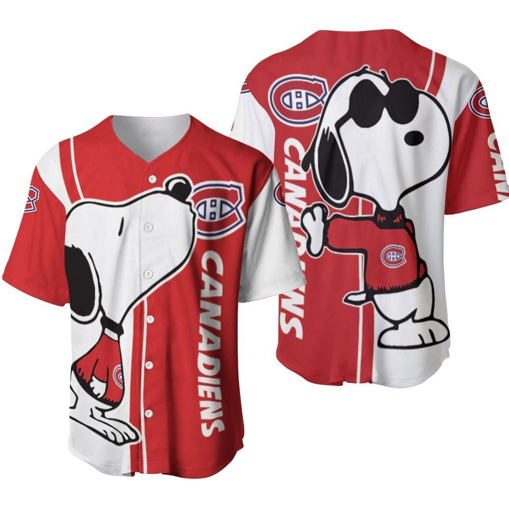 Montreal Canadiens snoopy lover Printed Baseball Jersey - Gift for Women Men - Bafud