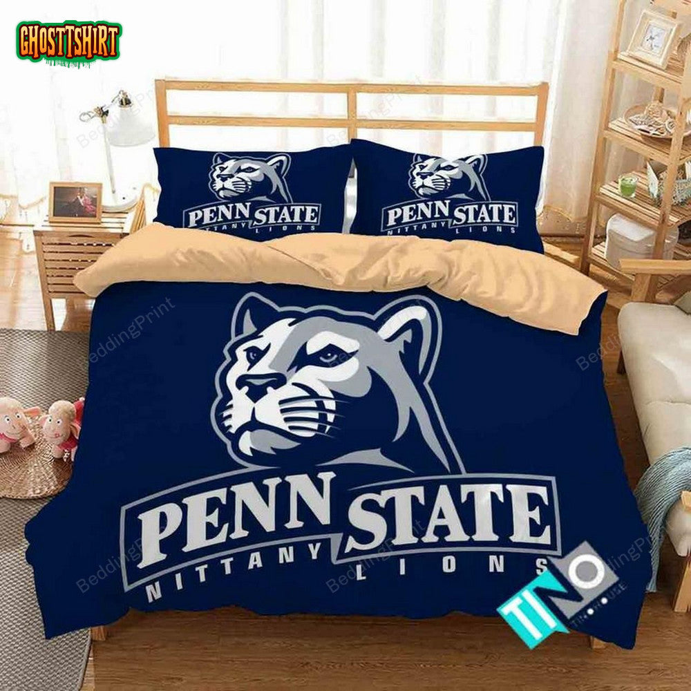 Ncaa Penn State Nittany Lions Logo With Iconic Colors Bedding Set