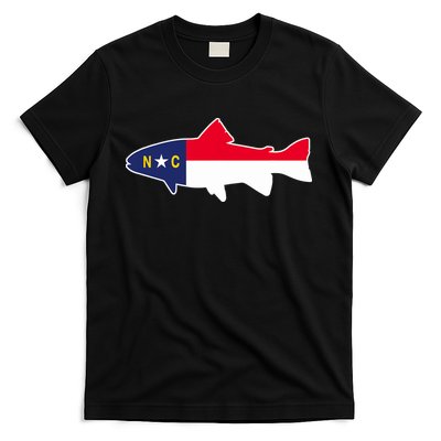 North Carolina Flag with Trout Fish T-Shirt