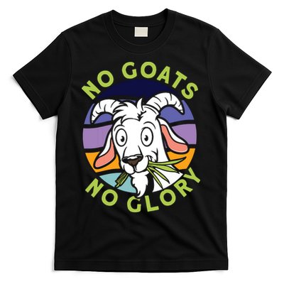 No Goats No Glory Goat Retro Goats Farmer T-Shirt