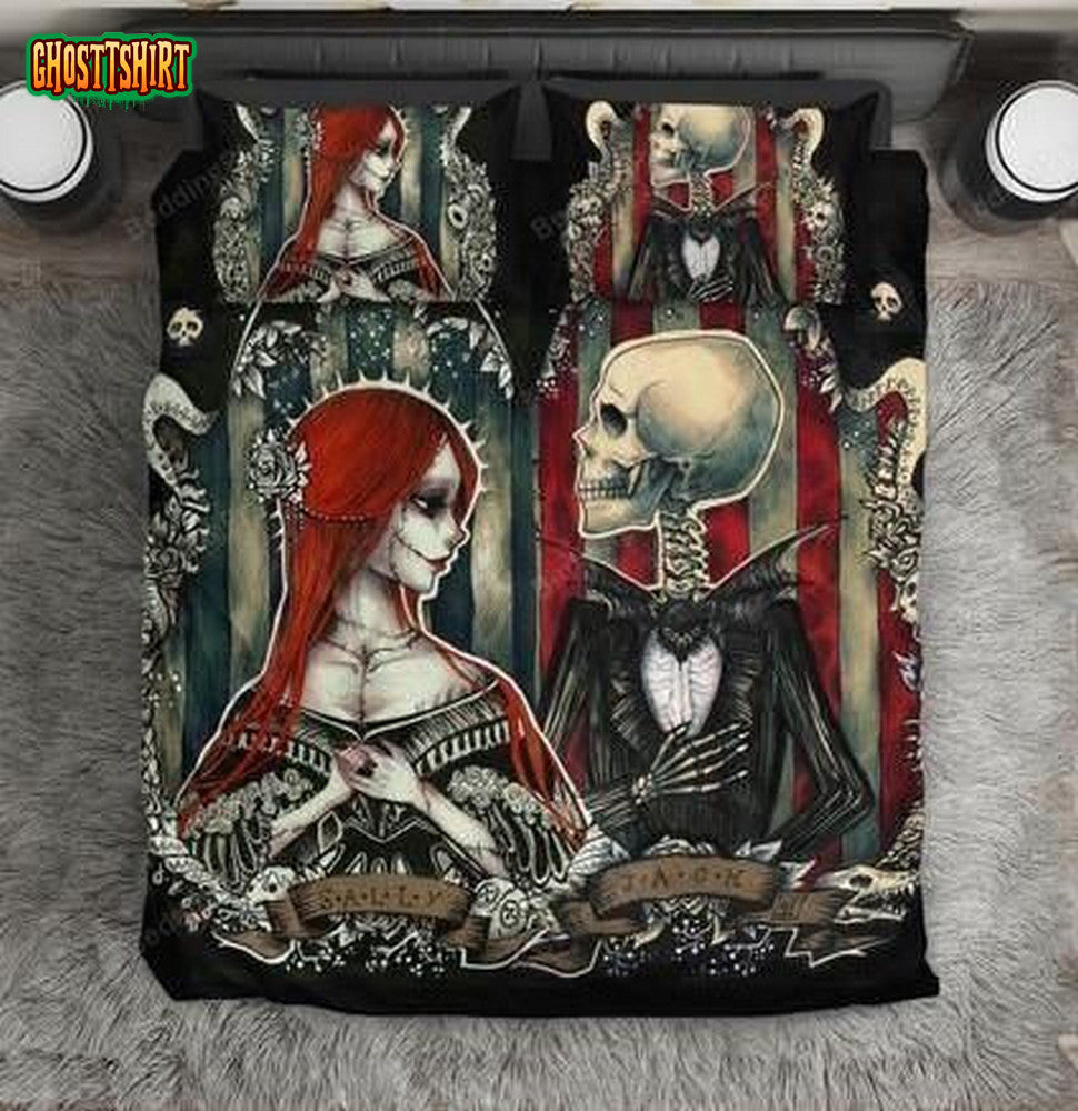 Nightmare Before Christmas, Jack And Sally Bed Sheets Spread Duvet Cover Bedding Set