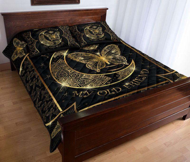 Butterfly Moon Gold Mandala Comfortable Quilt Bedding Set Bedroom