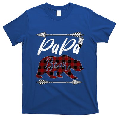 Papa Bear Buffalo Plaid Flannel FatherS Day Gift Dad Pops Meaningful Gift T-Shirt