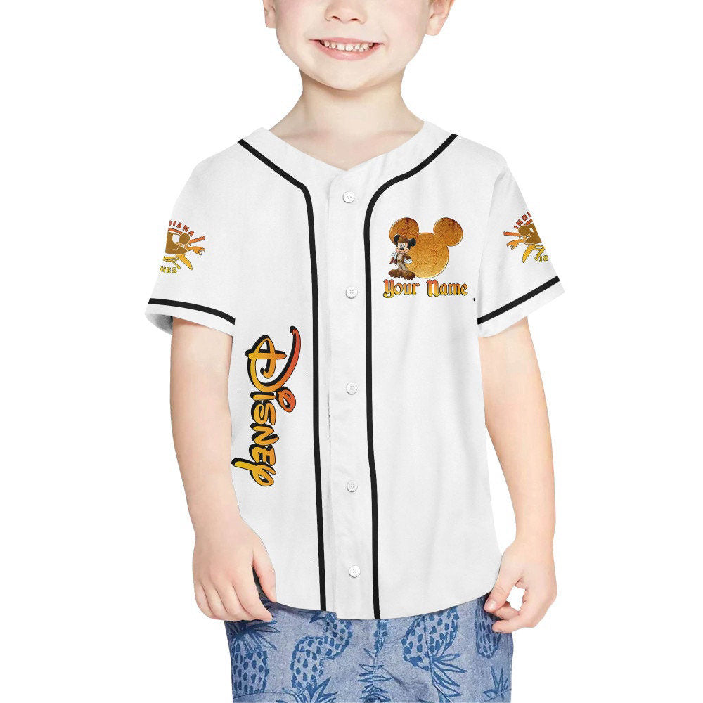 Disney Mickey and Pluto Indiana Jones Adventure Jersey – Personalized Retro Disney Baseball Sports Apparel Perfect Gifts for Fans - Bafud