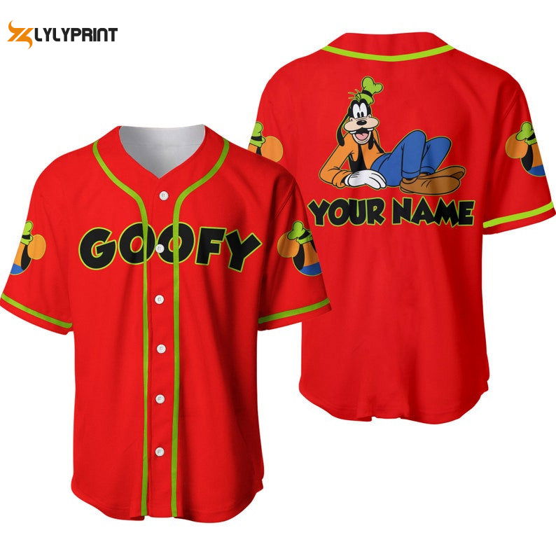 Personalized Chilling Goofy Dog Disney All Over Print Baseball Jersey - lylyprint.com