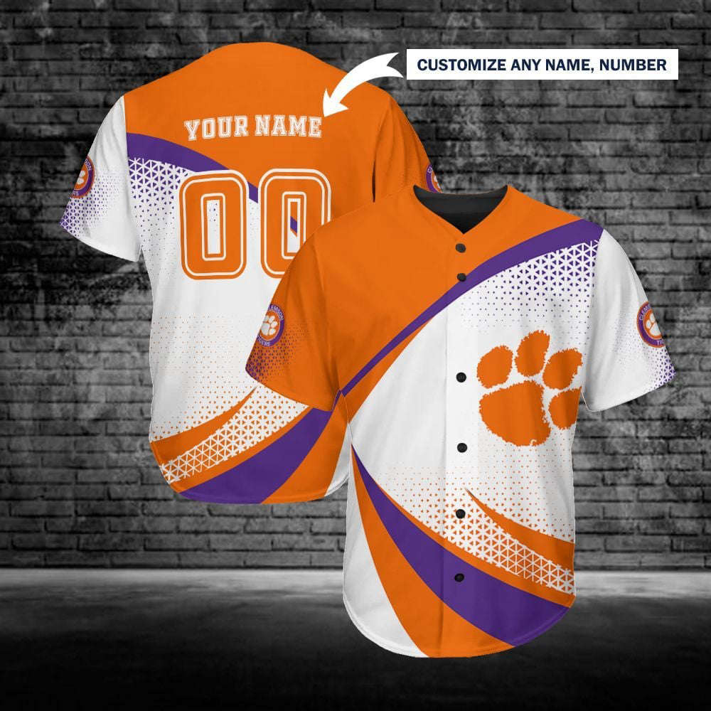 Personalized Clemson Tigers Baseball Jersey Custom Name For Fans BJ0146 - lylyprint.com