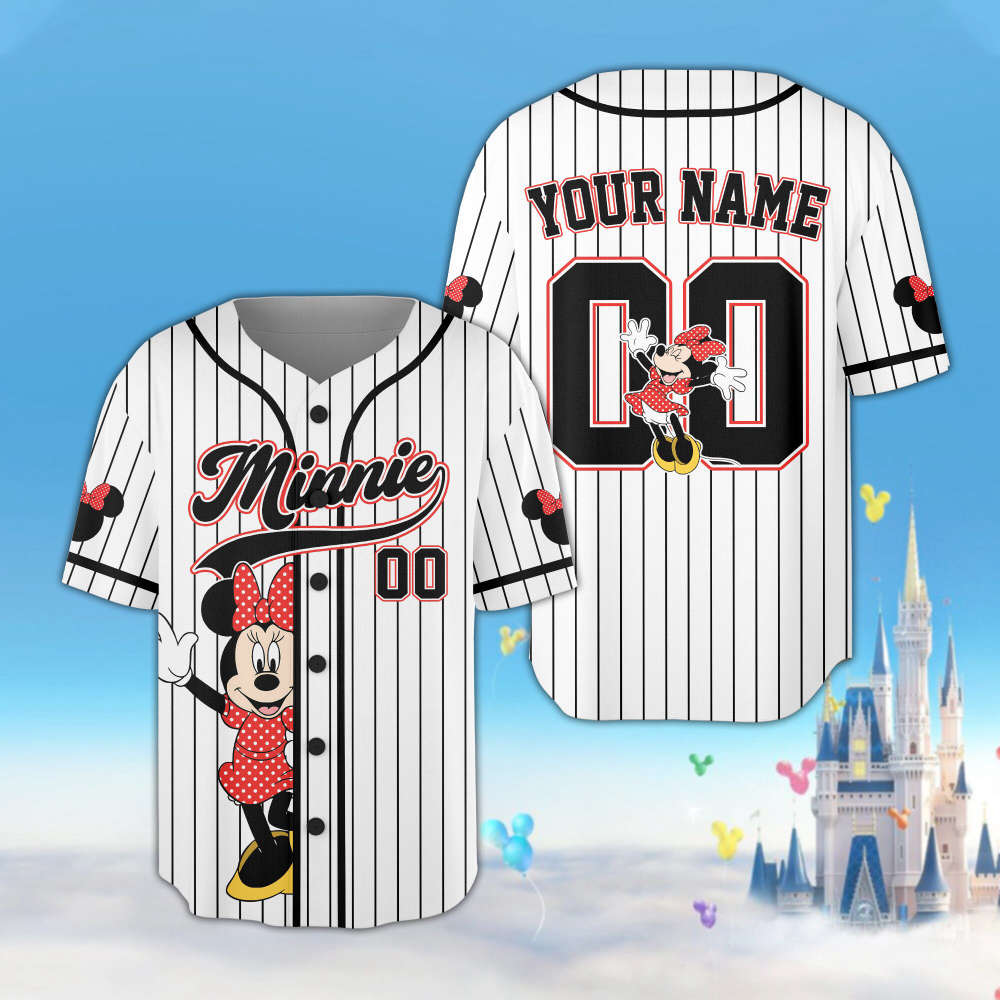 Custom Personalized Disney Mickey Baseball Jersey - Magical Kingdom Mickey and Friends Jersey for Kids Youth and Adults - Bafud