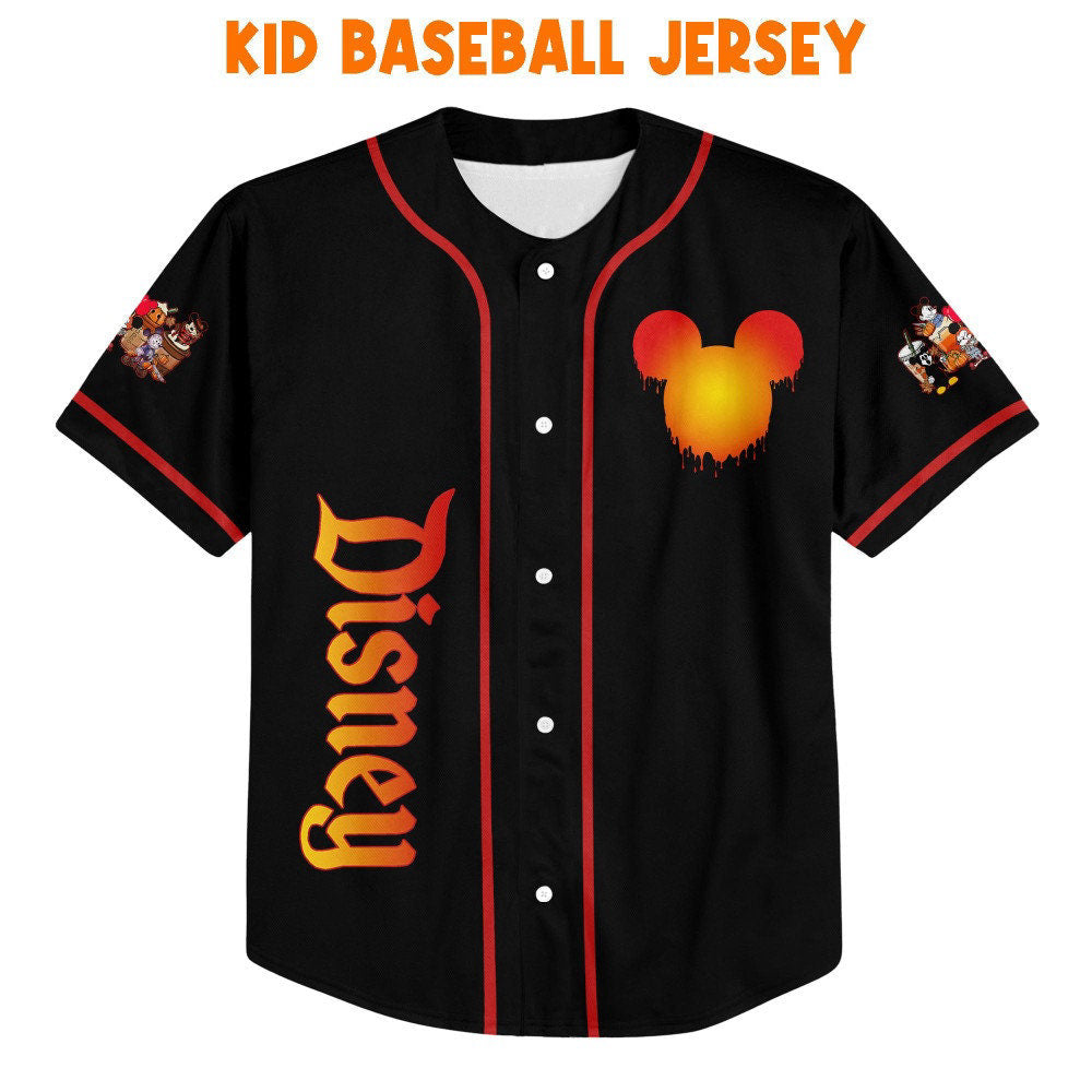Custom Horror Disney Mickey Mouse Coffee & Baseball Jersey - Perfect Gifts for Disney Fans - Bafud