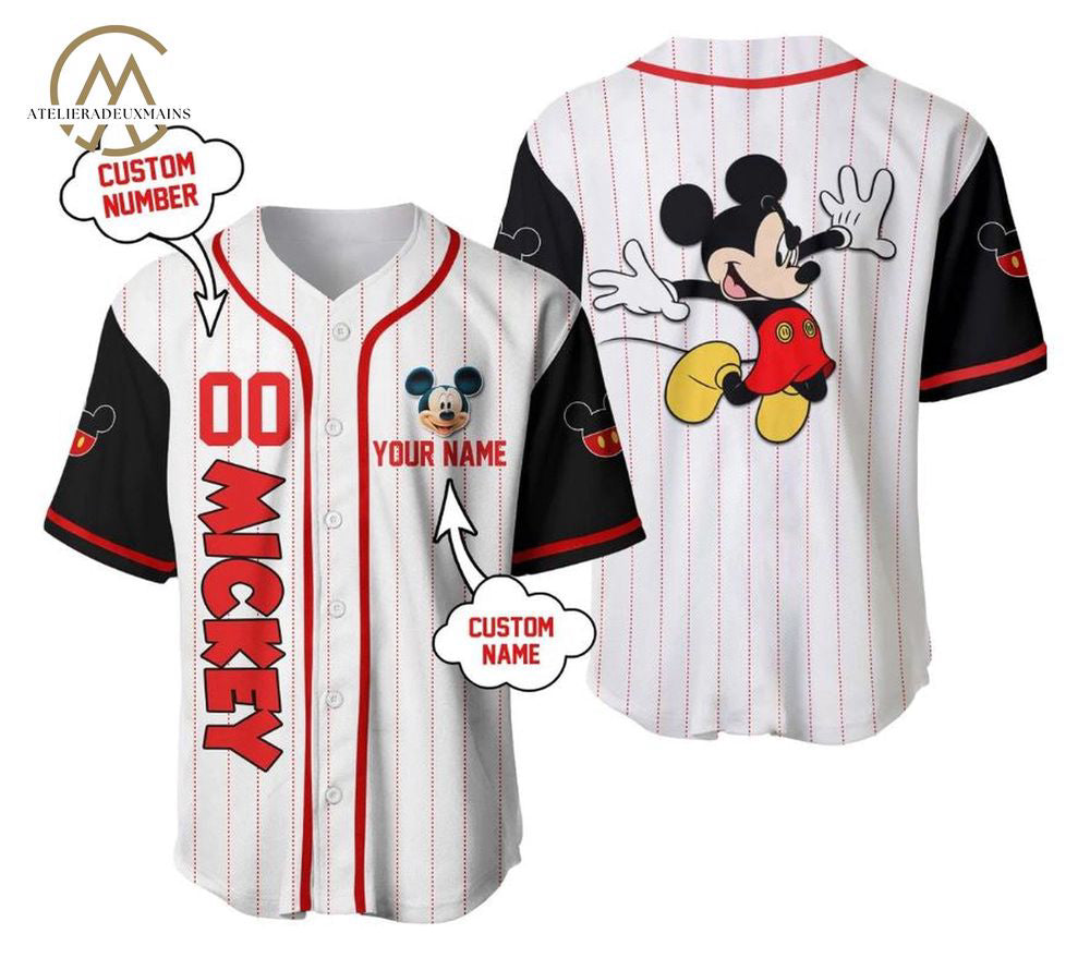 Custom Mickey Mouse Baseball Jersey: Disney Shirt for Magic Kingdom Fans - Bafud