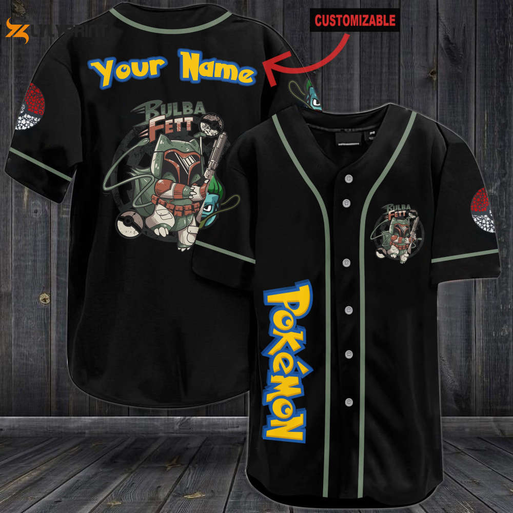 Personalized Pokemon Bulba Fett Baseball Jersey - lylyprint.com